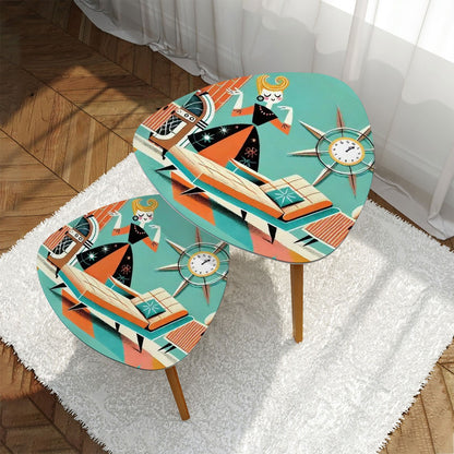 Mid Century Modern Gal, Kitschy Mod Quirky Fun Nesting Tables - Mid Century Modern Gal