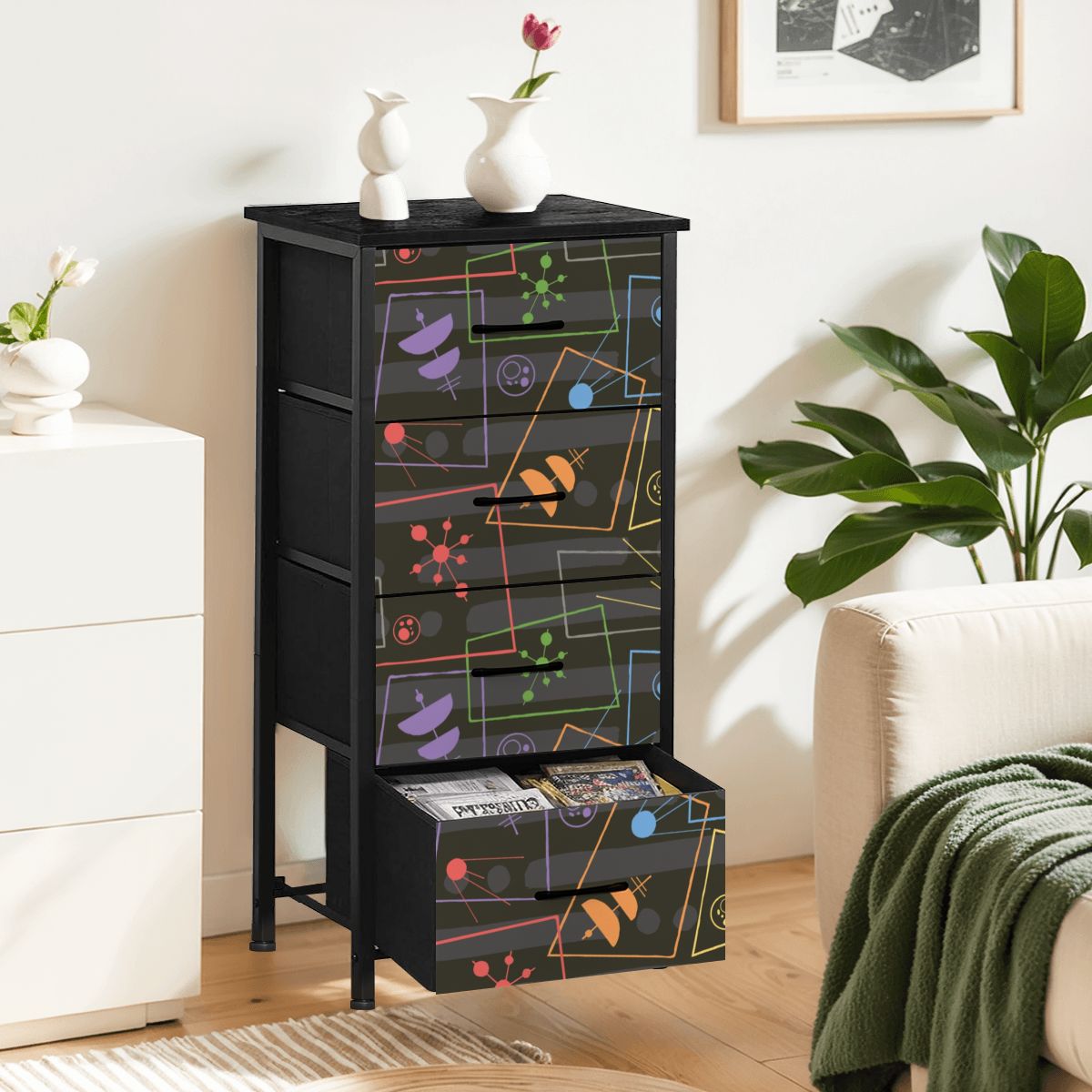 Mid Century Modern Atomic Space Age Gray 4-Drawer Dresser - Mid Century Modern Gal