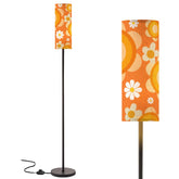 Flower Power Orange Retro 70s Slim Groovy Floor Lamp Modern - Mid Century Modern Gal