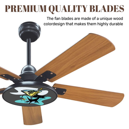 Mid Century Modern Atomic Cat Martini MCM Barware, Bar Ceiling Fan With Light - Mid Century Modern Gal
