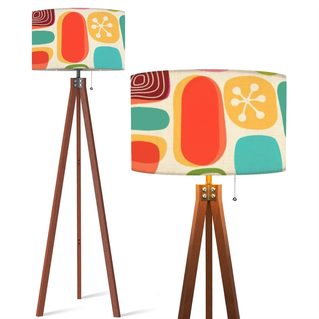 Mid Century Modern Amoeba Designed Geometric Mod Tripod Floor Lamp - Mid Century Modern Gal