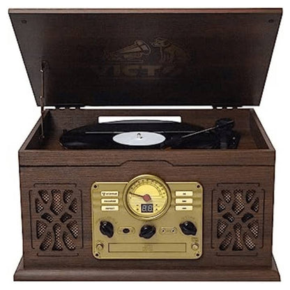 Wholesale Victor State 7-in-1 Wood Music Center with 3-Speed Turntable