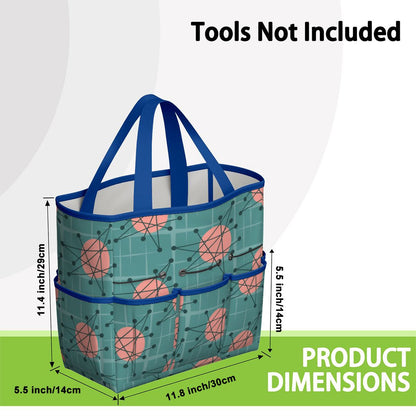 Mid Century Modern Atomic Starburst Teal Pink Garden Tool Bag
