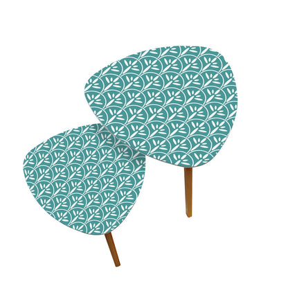 Mid Century Modern Nesting Tables | Stylish Art Deco Aqua And White Mid Mod End Tables - Mid Century Modern Gal