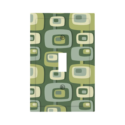 Mid Century Modern Switch Cover Geometric Groovy Green - Mid Century Modern Gal