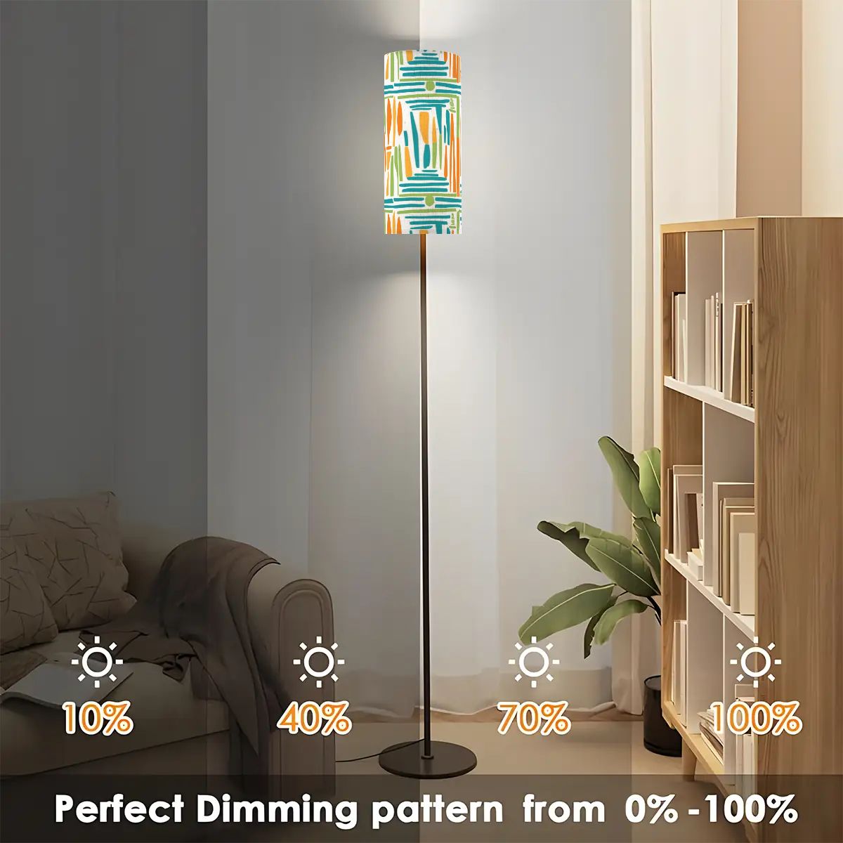 Mid Century Modern Slim Floor Lamp, Color Pop Tiki Inspired MCM Lighting - Mid Century Modern Gal