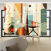 Mid Century Modern Abstract Geometric Bauhaus Designed Hanging Room Divider 12 pcs - Mid Century Modern Gal