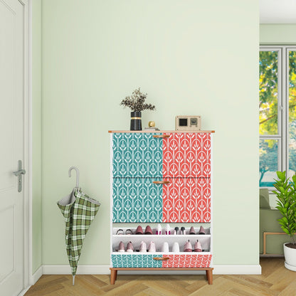 Art Deco Modern Shoe Storage Cabinet | Stylish &amp; Functional Entryway Organizer - Mid Century Modern Gal