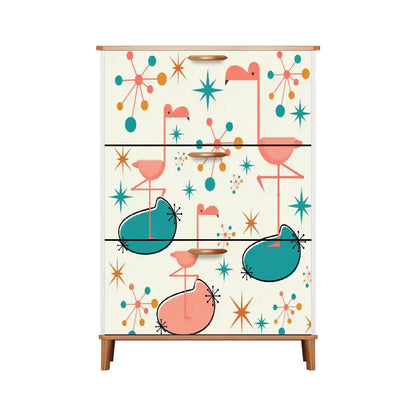 Palm Springs California Kitschy Flamingo Mid Mod Shoe Cabinet