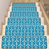 Art Deco Stair Tread Carpets | Blue And White Mid Century Modern Style Non Slip Carpet for Stairs Treads - Mid Century Modern Gal