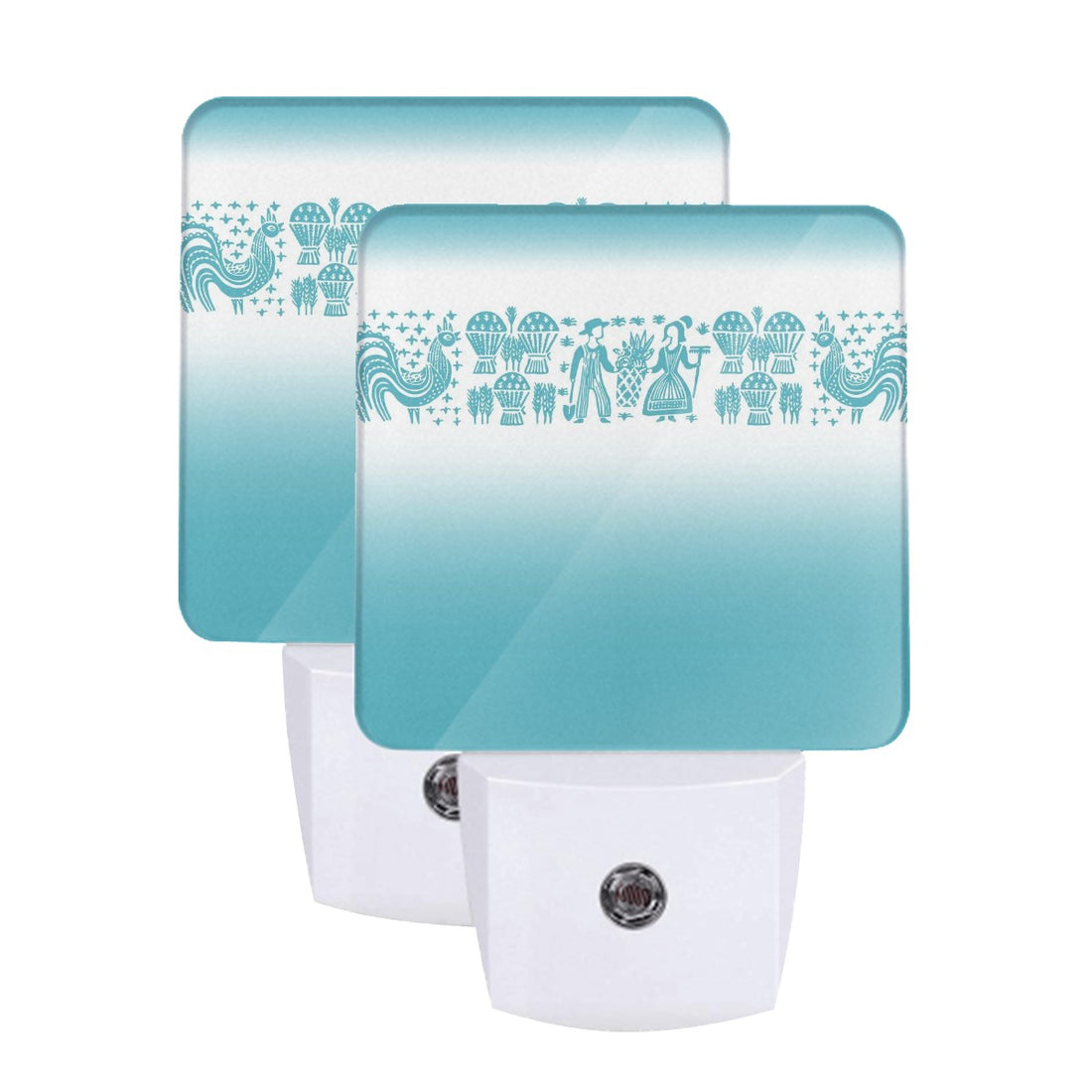 Pyrex Butterprint, Amish Blue, Kitschy Fun LED Night Light Set of 2 - Mid Century Modern Gal