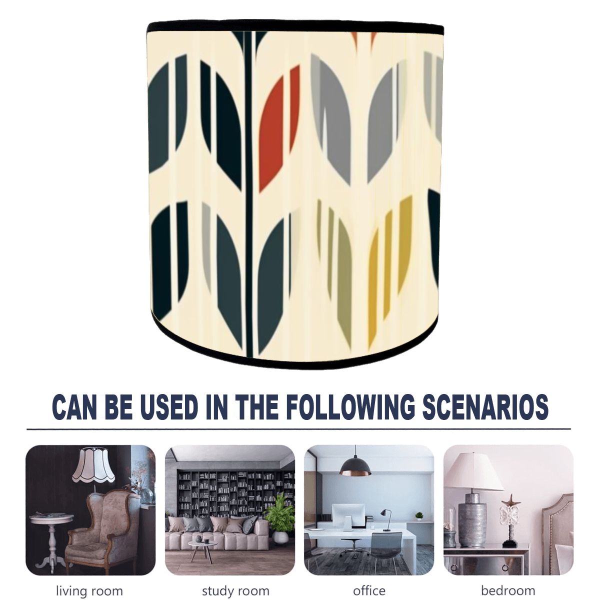 Scandinavian Modern Danish Flower Bamboo Drum Lampshade - Mid Century Modern Gal