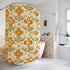 1970s Print Shower Curtain, Flower Power Groovy Retro Bath Decor - Mid Century Modern Gal