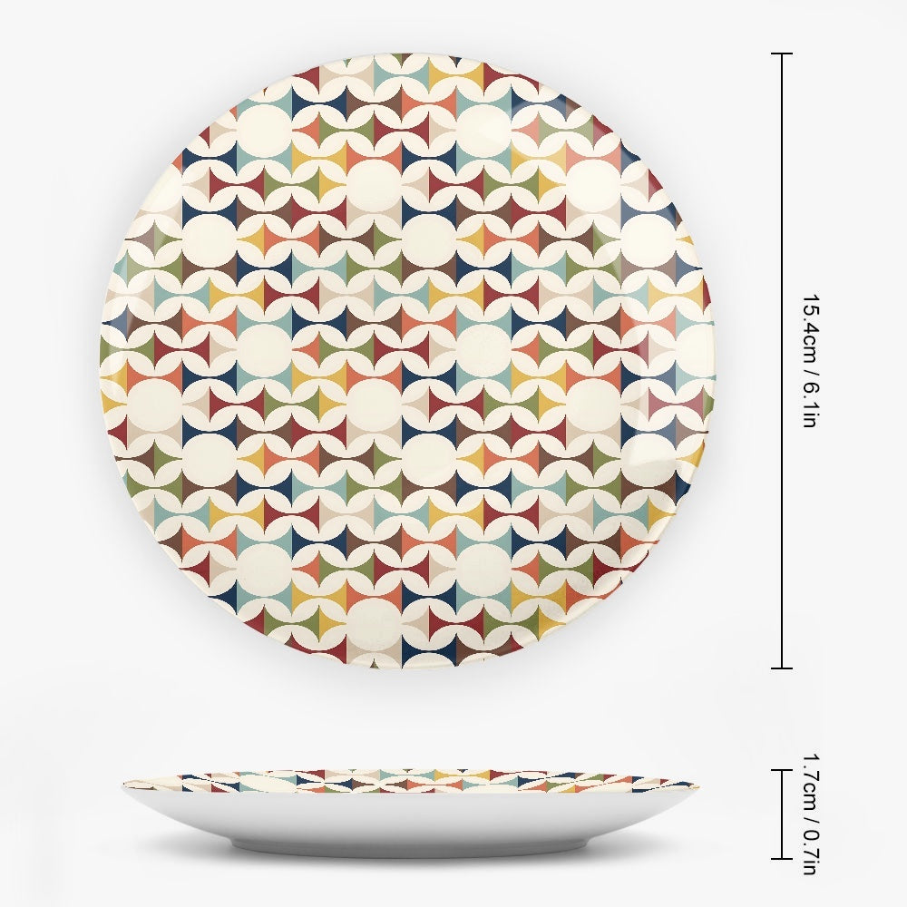 Mid Century Modern Scandinavian Geometric Ceramic Plates