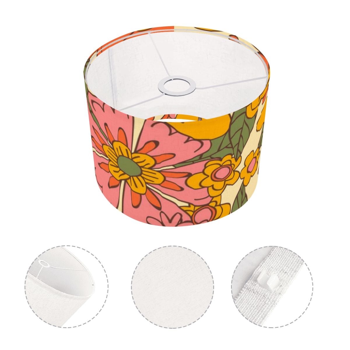 Flower Power Groovy Retro Mod Floral 70s Designed Lamp SHADE ONLY - For Arc Floor Lamps Only - Mid Century Modern Gal