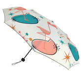 Palm Springs California Kitschy Flamingo Retro Mod UV Protection Umbrella - Mid Century Modern Gal