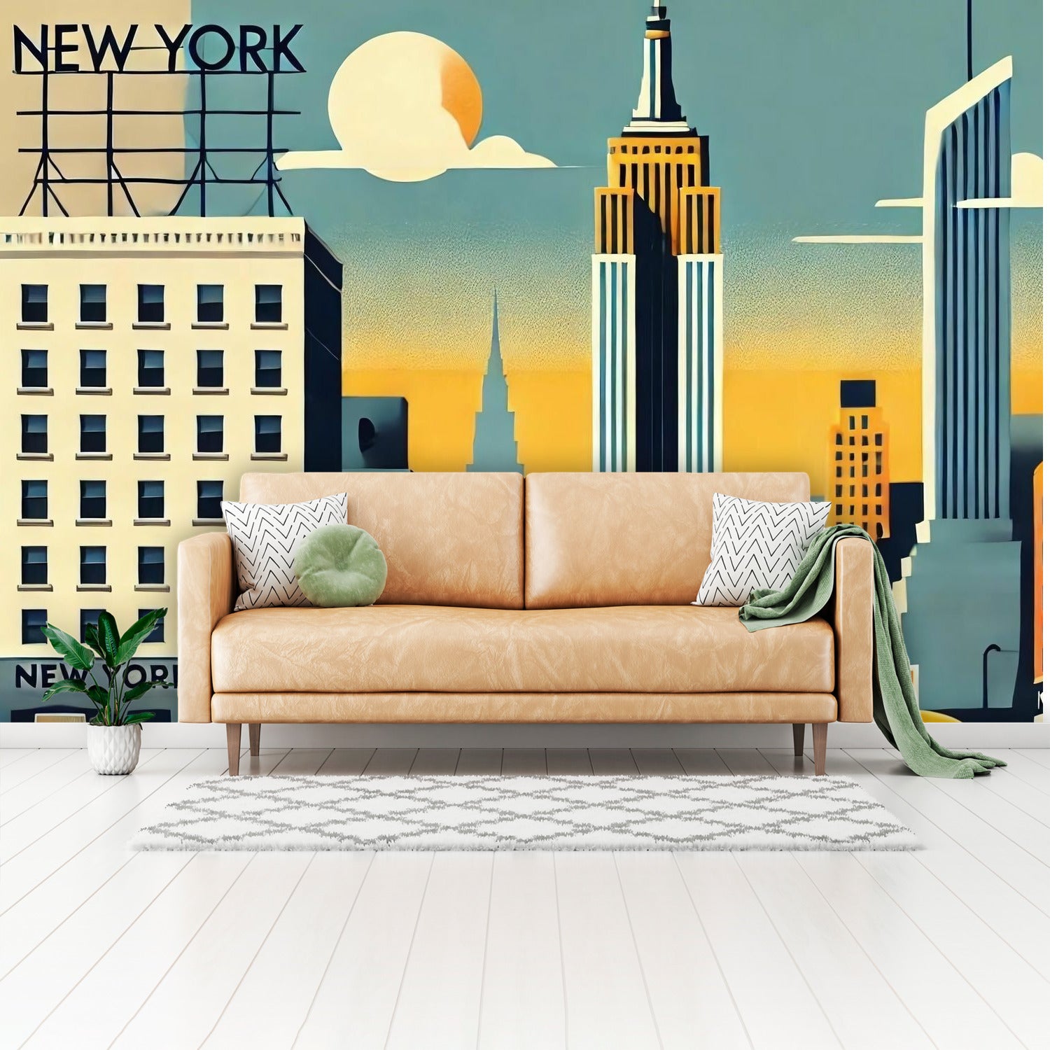 New York City Wallpaper, Peel And Stick Kitschy Fun Wall Murals