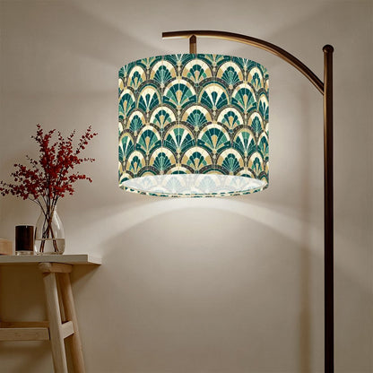 Art Deco Peacock Inspired Lamp SHADE ONLY - For Arc Floor Lamps Only - Mid Century Modern Gal