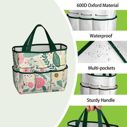 Floral Pink Mid Century Modern Garden Tool Bag
