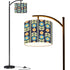 Modern Scandinavian Flower Blue, Orange Yellow Green Mid Century Modern Arc Floor Lamp - Mid Century Modern Gal
