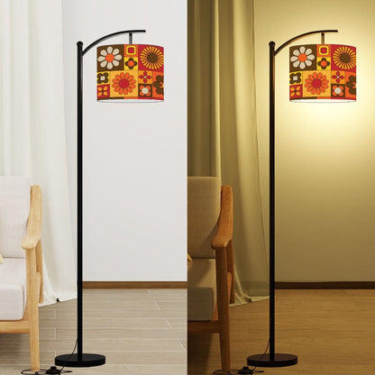 Retro 70s Floor Lamp, Mid Mod Flower Power Arc MCM Home Decor Office, Livingroom Bedroom Lighting - Mid Century Modern Gal