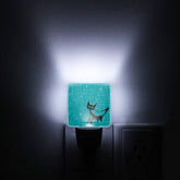 Mid Century Modern Teal Blue Atomic Cat Night Light - Mid Century Modern Gal
