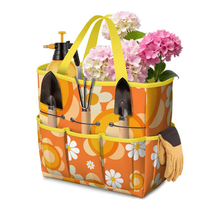 Flower Power Orange Groovy Mod Garden Tool Bag - Mid Century Modern Gal