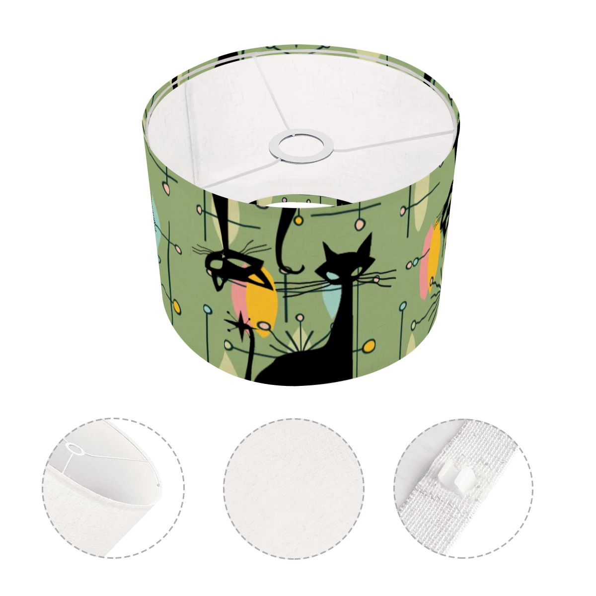 Atomic Starburst Atomic Cat Green Yellow Sputnik Designed MCM Lamp SHADE ONLY - For Arc Floor Lamps Only - Mid Century Modern Gal