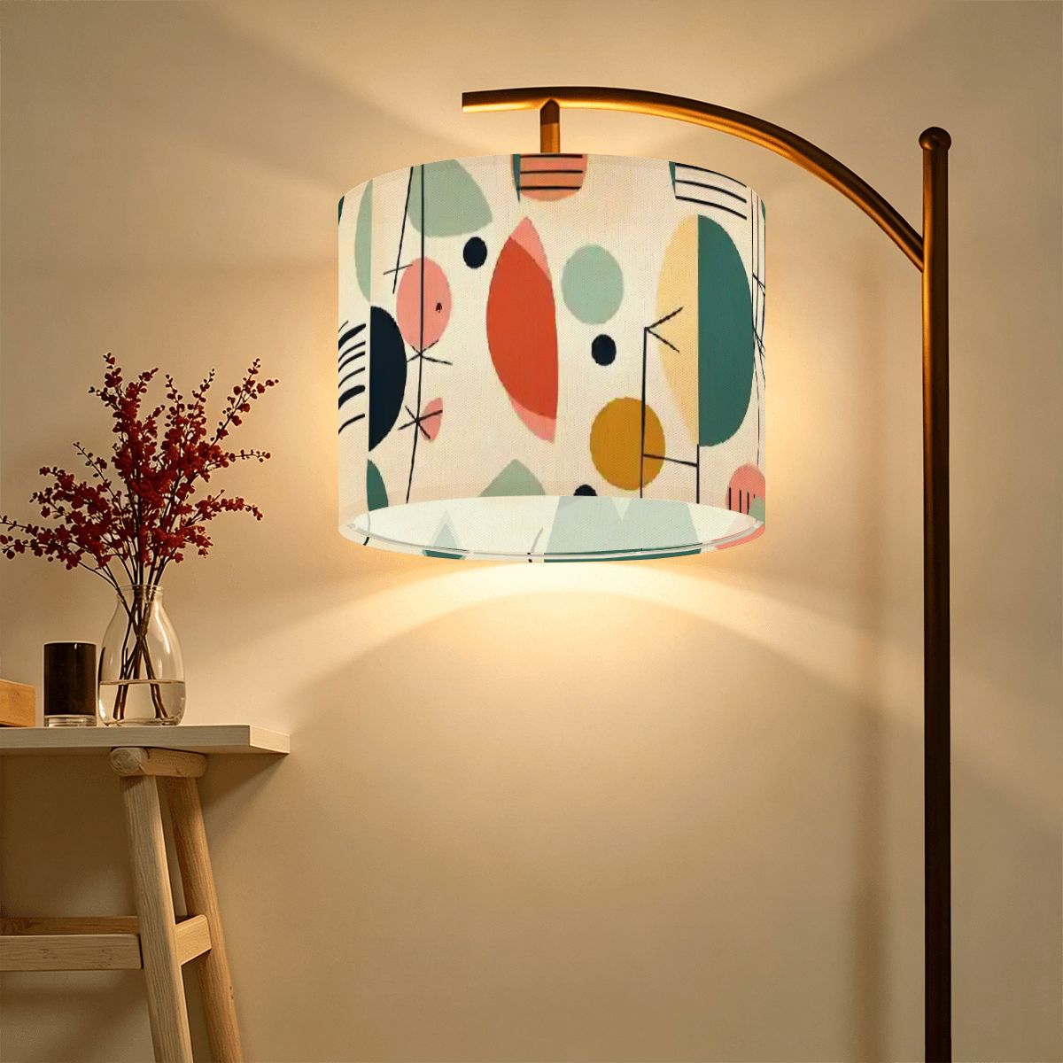 Mid Century Modern Abstract Geometric Mod Design Lamp SHADE ONLY - For Arc Floor Lamps Only - Mid Century Modern Gal