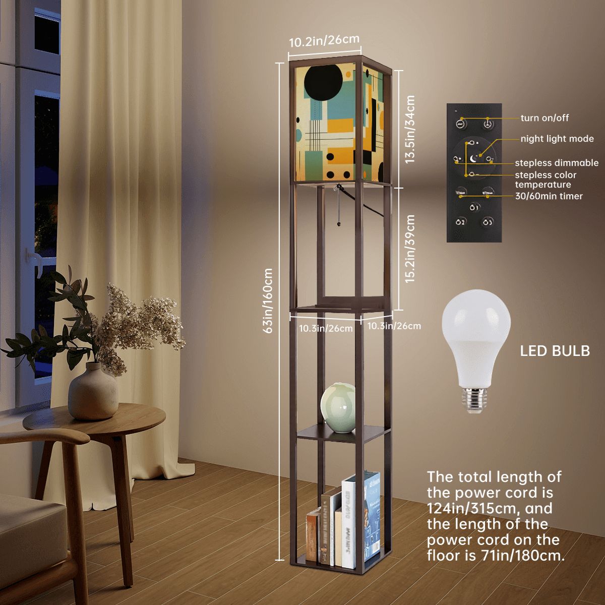 Mid Century Modern Bauhaus Designed Mod Retro Floor Lamp With Shelves - Mid Century Modern Gal