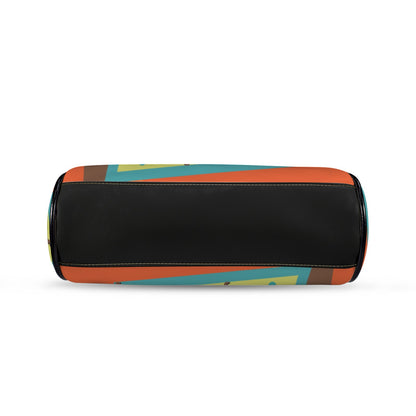 Mid Century Modern Doxie Weiner Dog Lover Retro Orange Kisslock Crossbody Purse - Mid Century Modern Gal