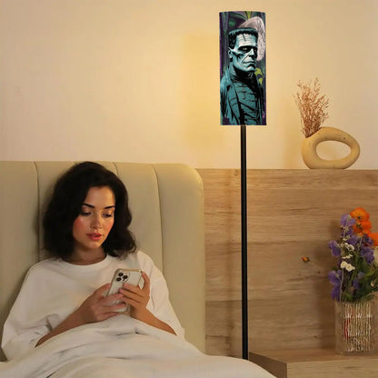 Retro Frankenstein Gothic Spooky Harvest Moon Purple Green Mid Century Modern Floor Lamp - Mid Century Modern Gal