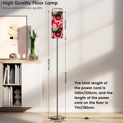Mid Mod Groovy Orbs, Pink Green Retro MCM Slim Floor Lamp - Mid Century Modern Gal