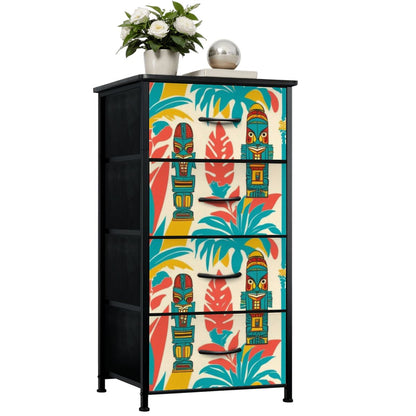 Mid Century Modern Tiki Idol, Retro Mid Mod 4-Drawer Dresser - Mid Century Modern Gal