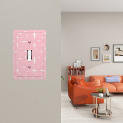 Mid Century Modern Pink Starburst Modern Switch Cover 1-Gang 1 Toggle - Mid Century Modern Gal