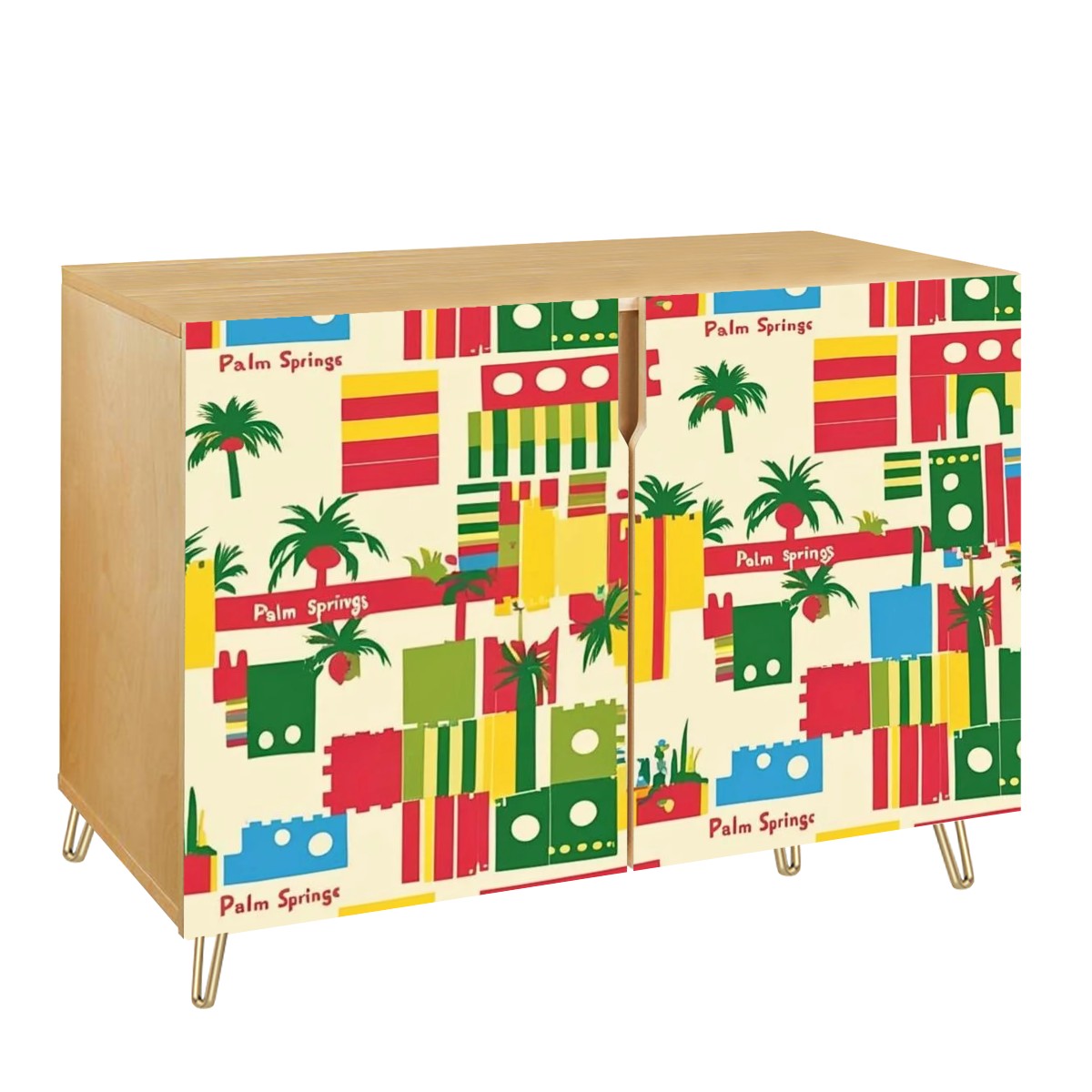 Mid Century Modern Palm Springs California Kitschy Mod Wooden Storage Cabinet - Mid Century Modern Gal