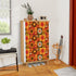 Retro 70s Mod Floral Orange Brown Yellow Mid Mod Hip Mudroom Storage Solution Shoe Cabinet - Mid Century Modern Gal