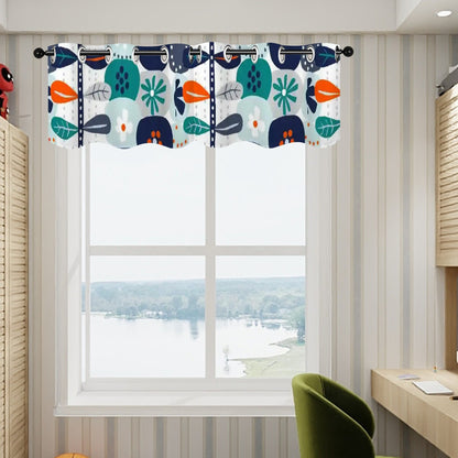 Scandinavian Modern orange Blue Modern Danish Curtain Valances - Mid Century Modern Gal