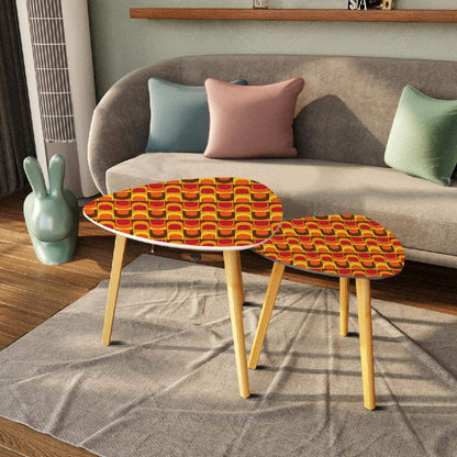 Groovy Mod 70s Brown Orange Yellow Hipster Nesting Tables, End Tables For Retro Lovers - Mid Century Modern Gal