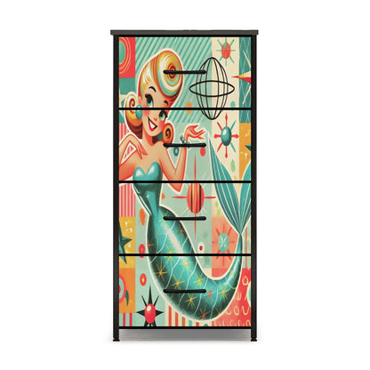 Mid Century Modern 50s Mermaid Designed MCM 4-Drawer Dresser - Mid Century Modern Gal