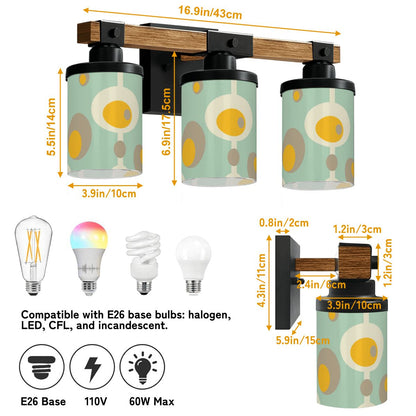 Mid Mod Groovy Orb, Mustard Yellow Mint Green MCM Vanity Light Fixture - Mid Century Modern Gal