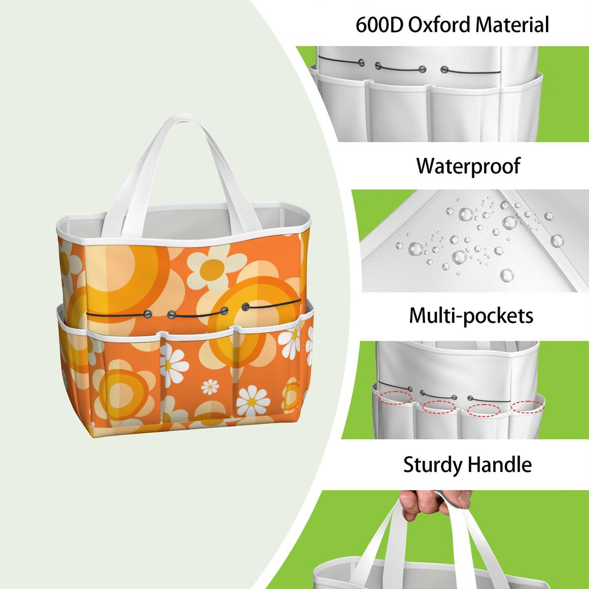 Flower Power Orange Groovy Mod Garden Tool Bag - Mid Century Modern Gal