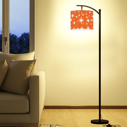 Sinatra Orange, Mid Century Modern Starburst Retro Arc Floor Lamp - Mid Century Modern Gal