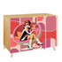 Mid Century Modern Bar Cabinet, Kitschy Mod 60s Gal Pink Geometric MCM Credenza Sideboard - Mid Century Modern Gal