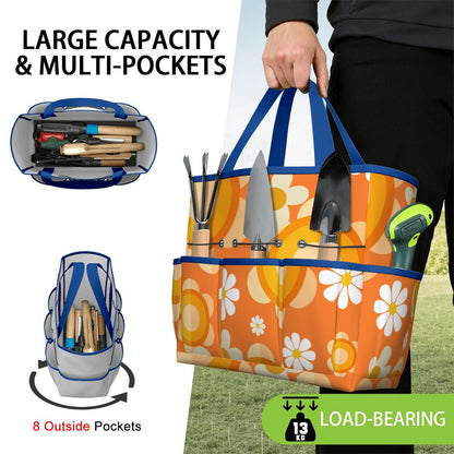 Flower Power Orange Groovy Mod Garden Tool Bag