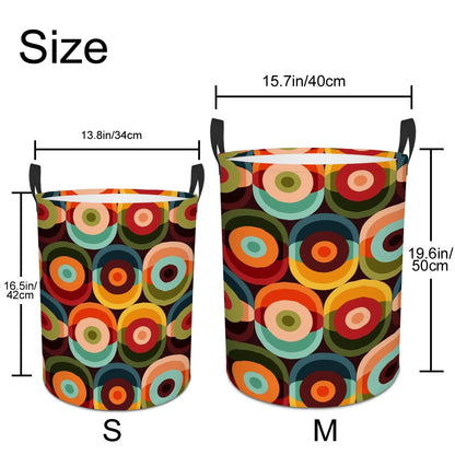 Retro Groovy Mid Mod Funky Fun MCM Circular Laundry Basket