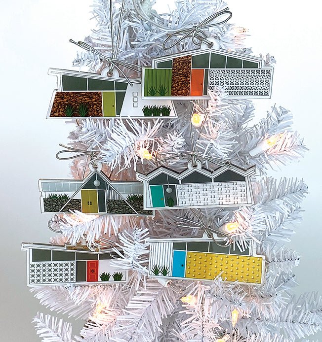 Acrylic Midcentury House Ornament  - Wedge Roof