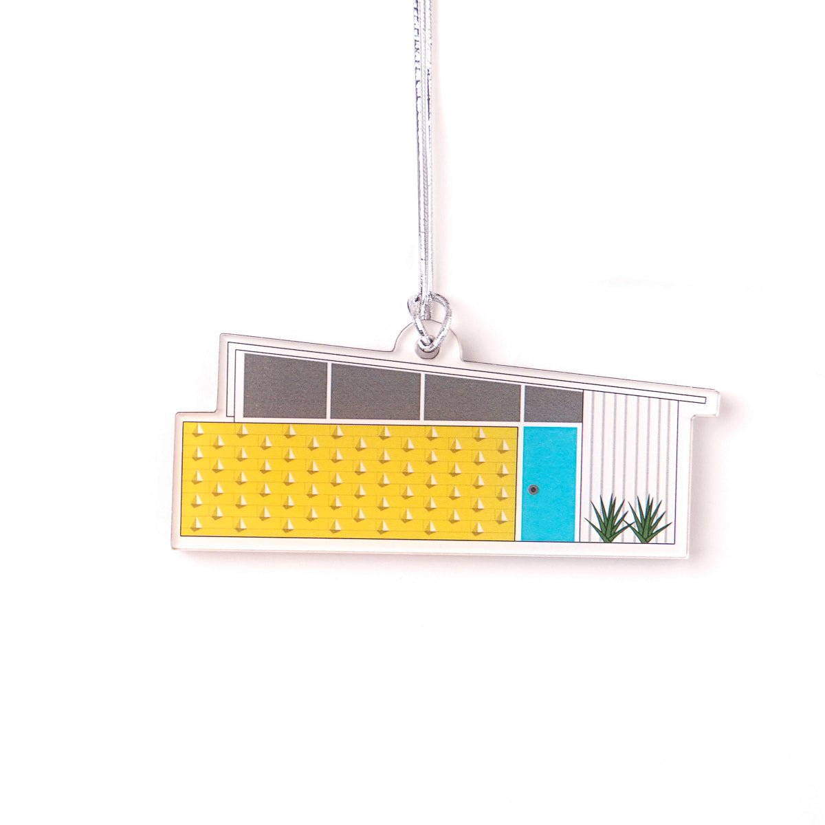 Acrylic Midcentury House Ornament  - Wedge Roof