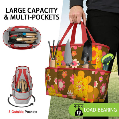 Retro 70s Groovy Flower Power Garden Tool Bag