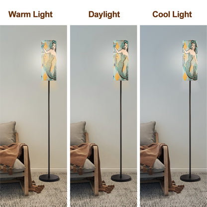 Retro Mermaid 50s Kitsch Mermaid Lounge Mid Century Modern Slim Floor Lamp - Mid Century Modern Gal